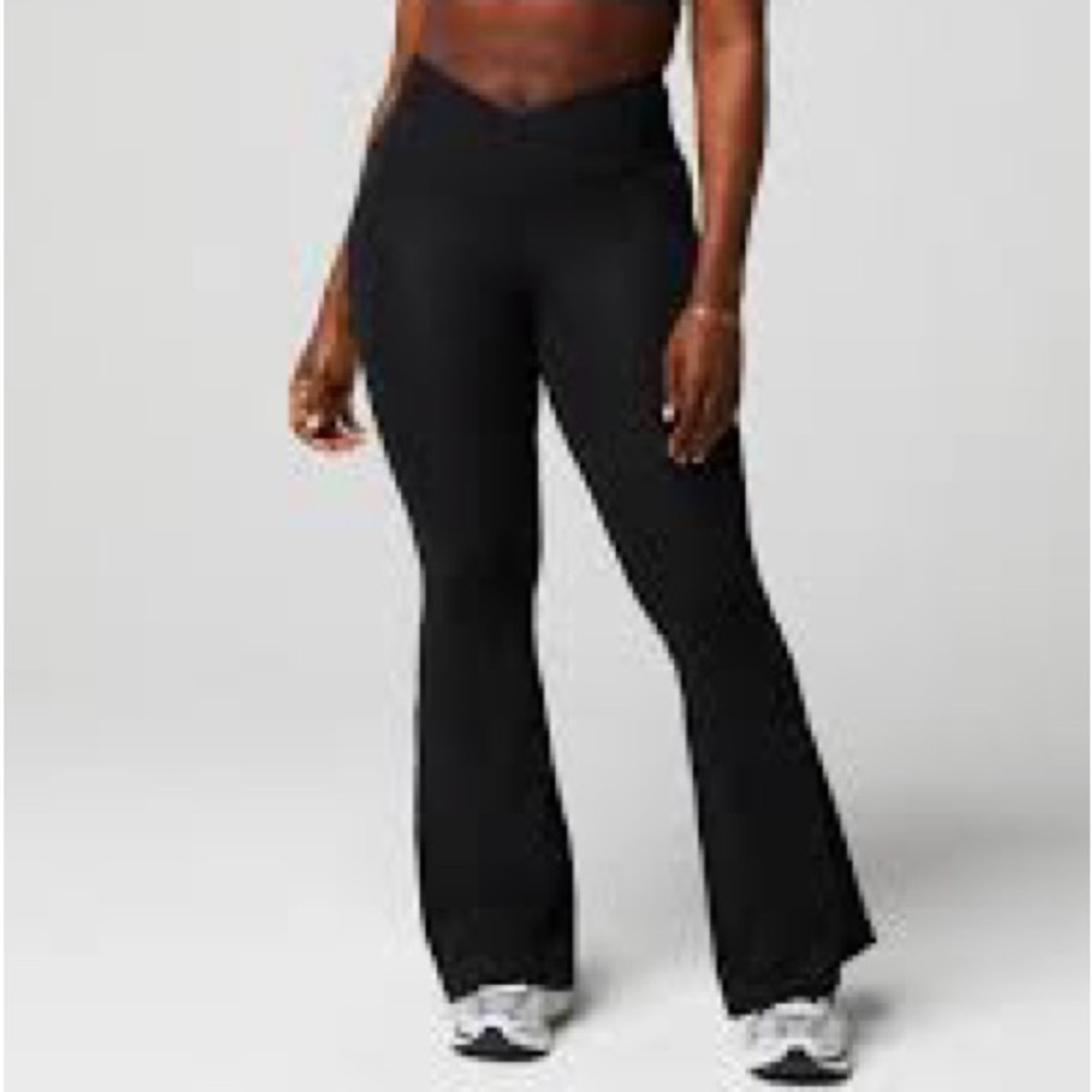 Fabletics Black Oasis PureLuxe High-Waisted Crossover Flare size Small